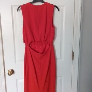 Red midi dress